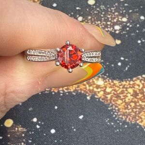 1ct Radiant Red Moissanite Ring